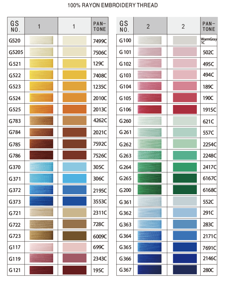 Color Chart - Patch Factory